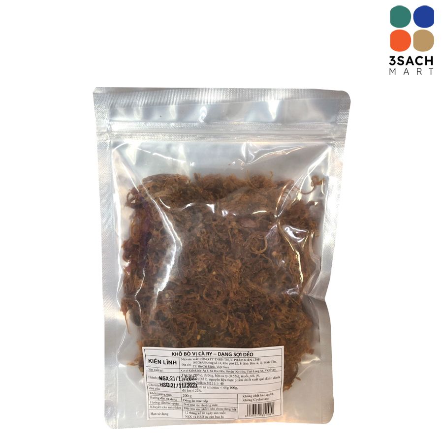  Khô Bò Vị Cà Ry Sợi (Gói 200g) 