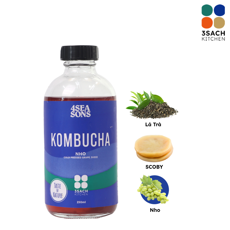  Kombucha Trái Cây (Chai 250ml) - Nho 