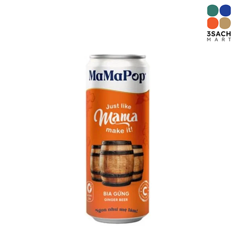  Nước Trái Cây Mamapop Bia Gừng (Lon 330ml) 