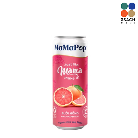  Nước Trái Cây Mamapop Bưởi Hồng (Lon 330ml) 