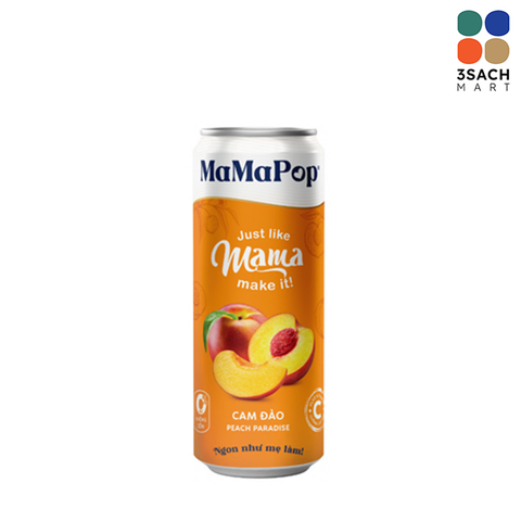  Nước Trái Cây Mamapop Cam Đào (Lon 330ml) 