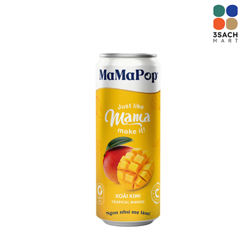  Nước Trái Cây Mamapop Xoài Kiwi (Lon 330ml) 