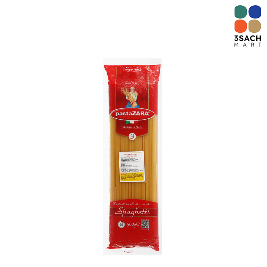 Mì Pasta Zara Spaghetti Số 3 (Gói 500g) 