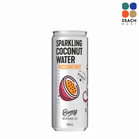 Nước Dừa Hữu Cơ Có Gas Bonsoy Vị Chanh Dây (Lon 320ml) 