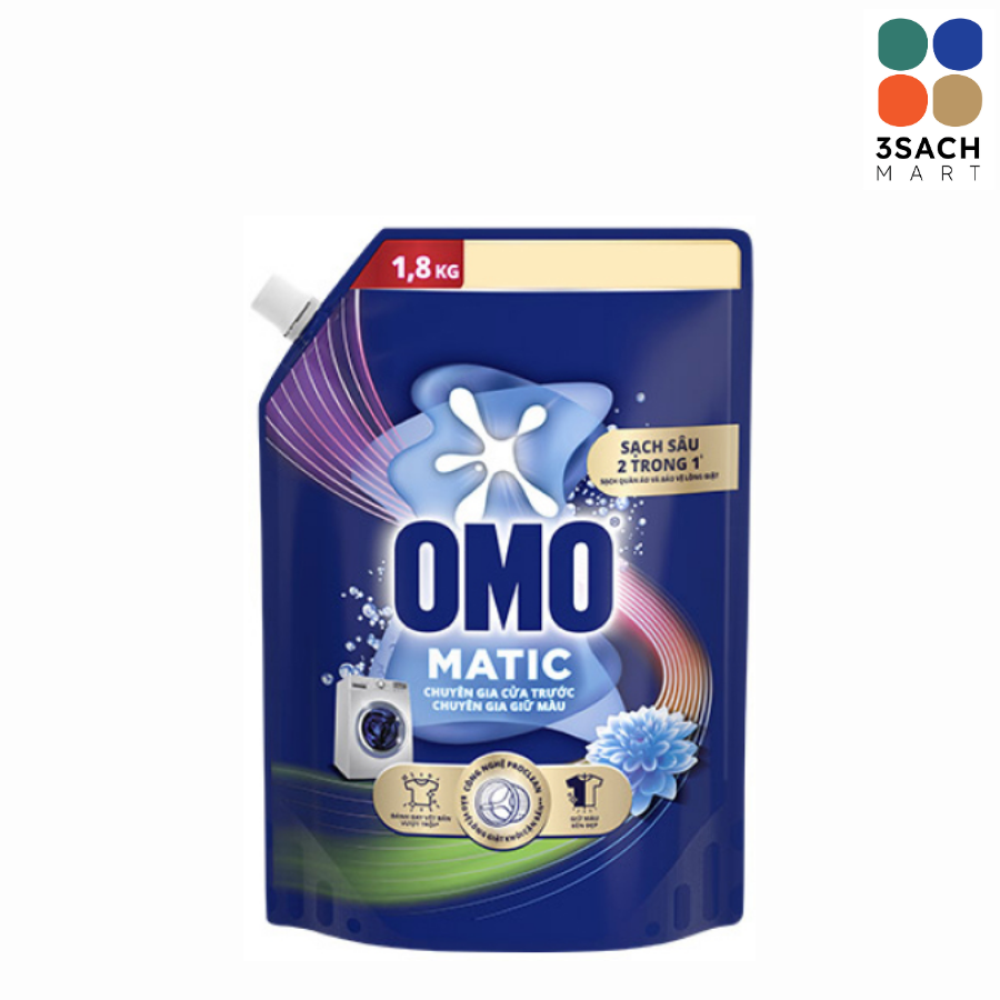  Nước Giặt Omo Bền Màu Cửa Trước (Túi 1.8kg) 