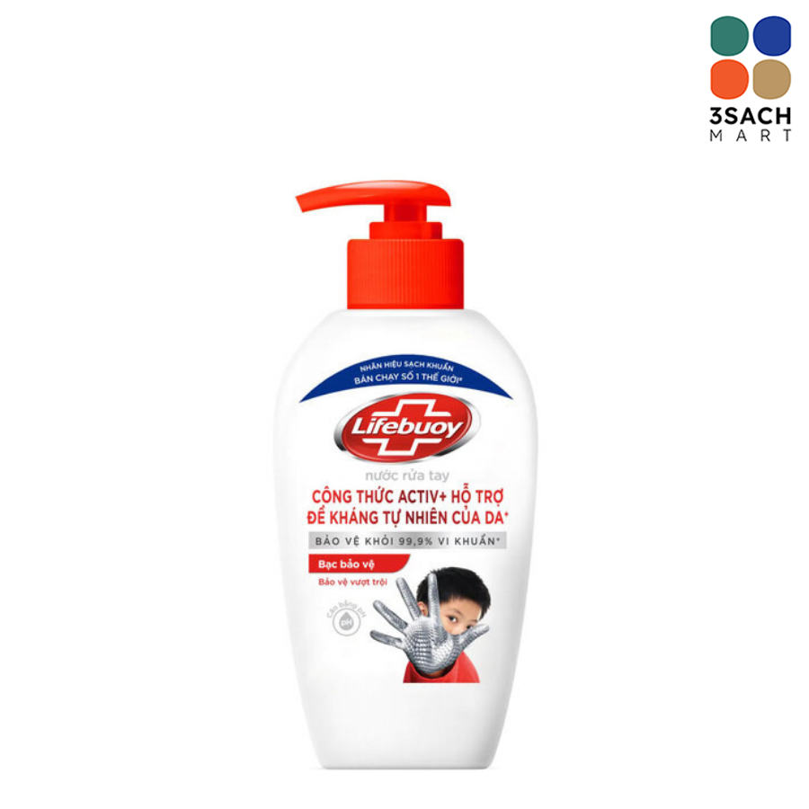  Nước Rửa Tay Lifebuoy Bạc Bảo Vệ (Chai 180g) 