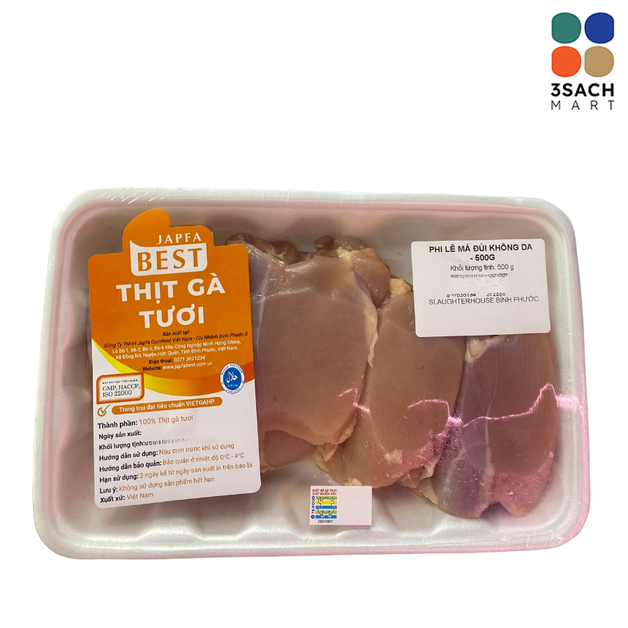  Phi Lê Má Đùi Không Da Japfa (Khay 500g) 