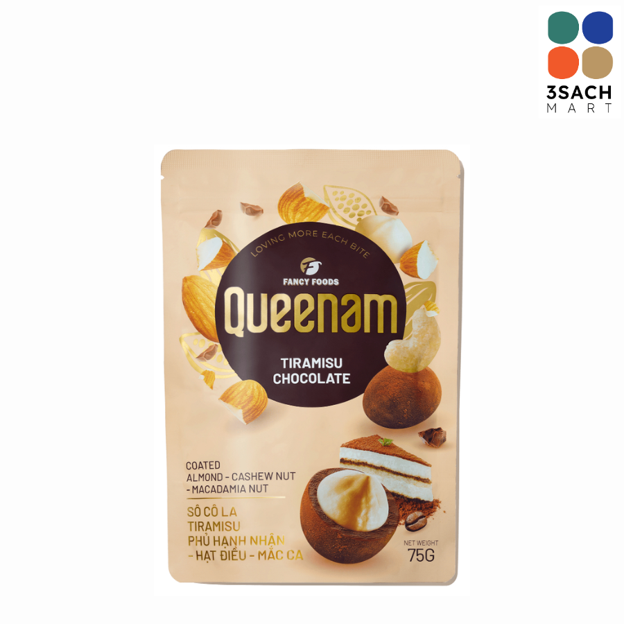  Sô Cô La Tiramisu Phủ Hạnh Nhân Hạt Điều Mắc Ca QN (Gói 75g) 