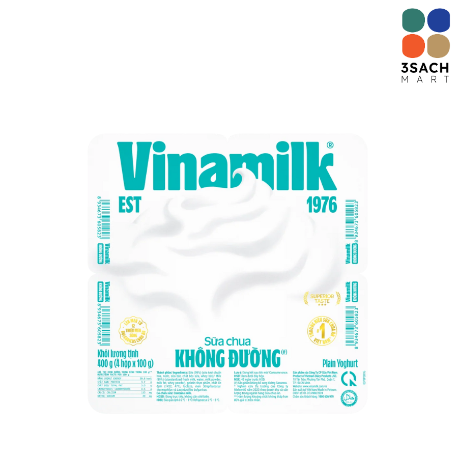  Sữa Chua Ăn Vinamilk Không Đường (Hộp 100g) 