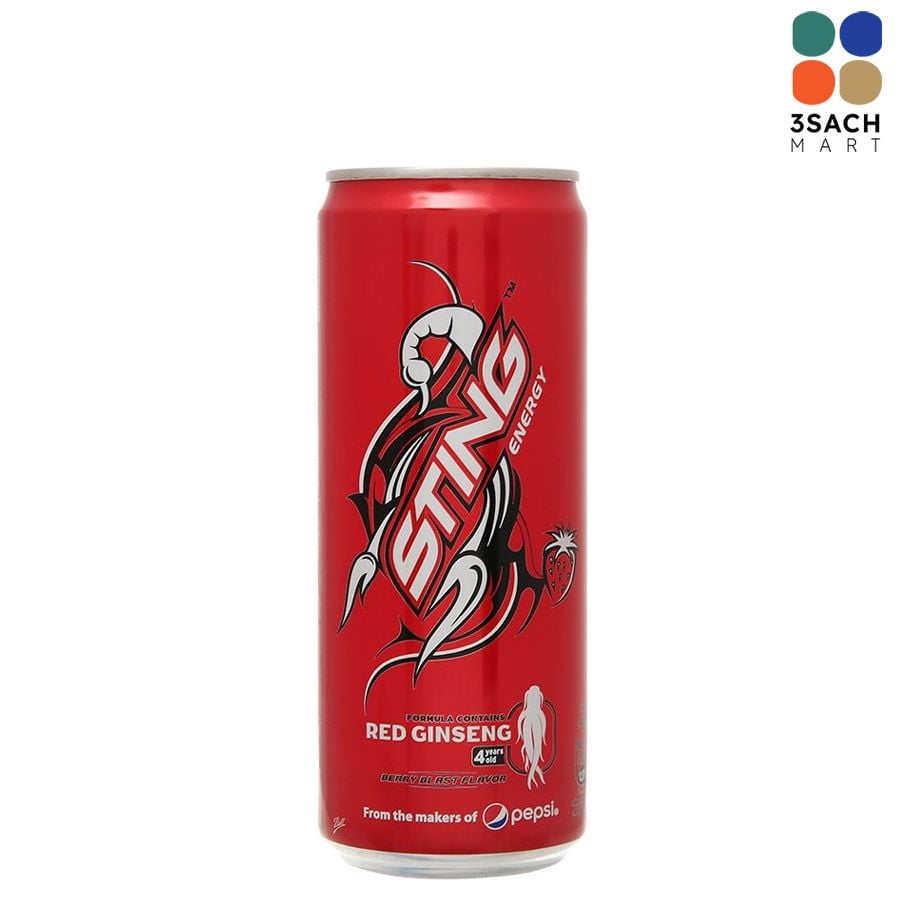  Nước Tăng Lực Sting Dâu Sleek (Lon 320ml) 