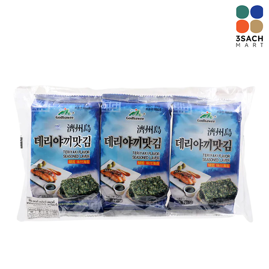  Tảo Biển Godbawee Vị Teriyaki (Lốc 3x5g) 
