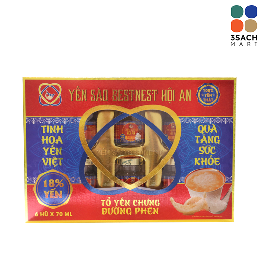  Tổ Yến Chưng Sẵn BESTNEST HỘI AN Đường Phèn - Hộp (6 Hũ) 