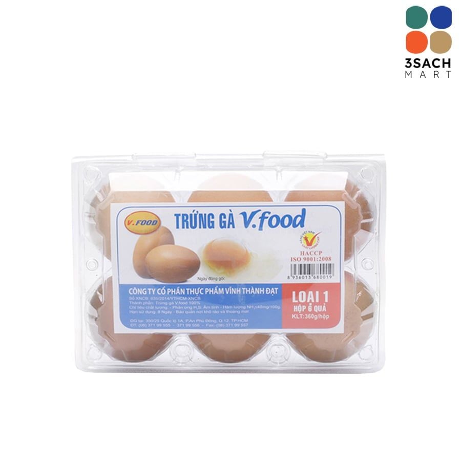  Trứng Gà VFood (Hộp 6 Trứng) 