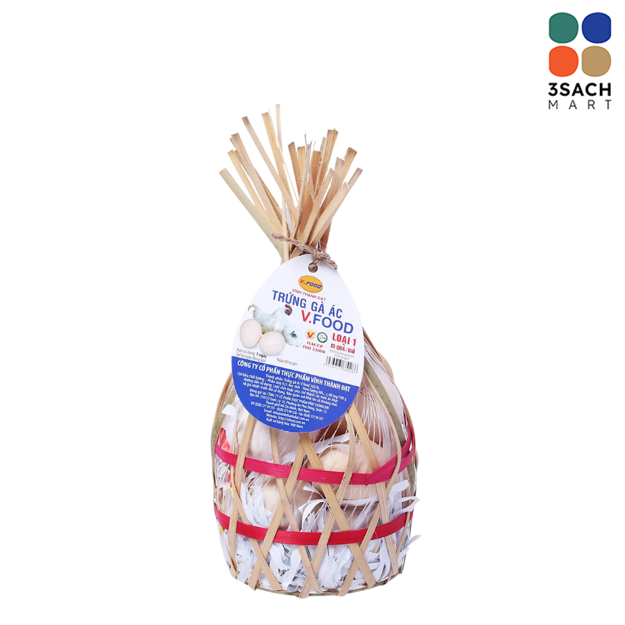  Trứng Gà Ác VFood (Hộp 10 Trứng) 