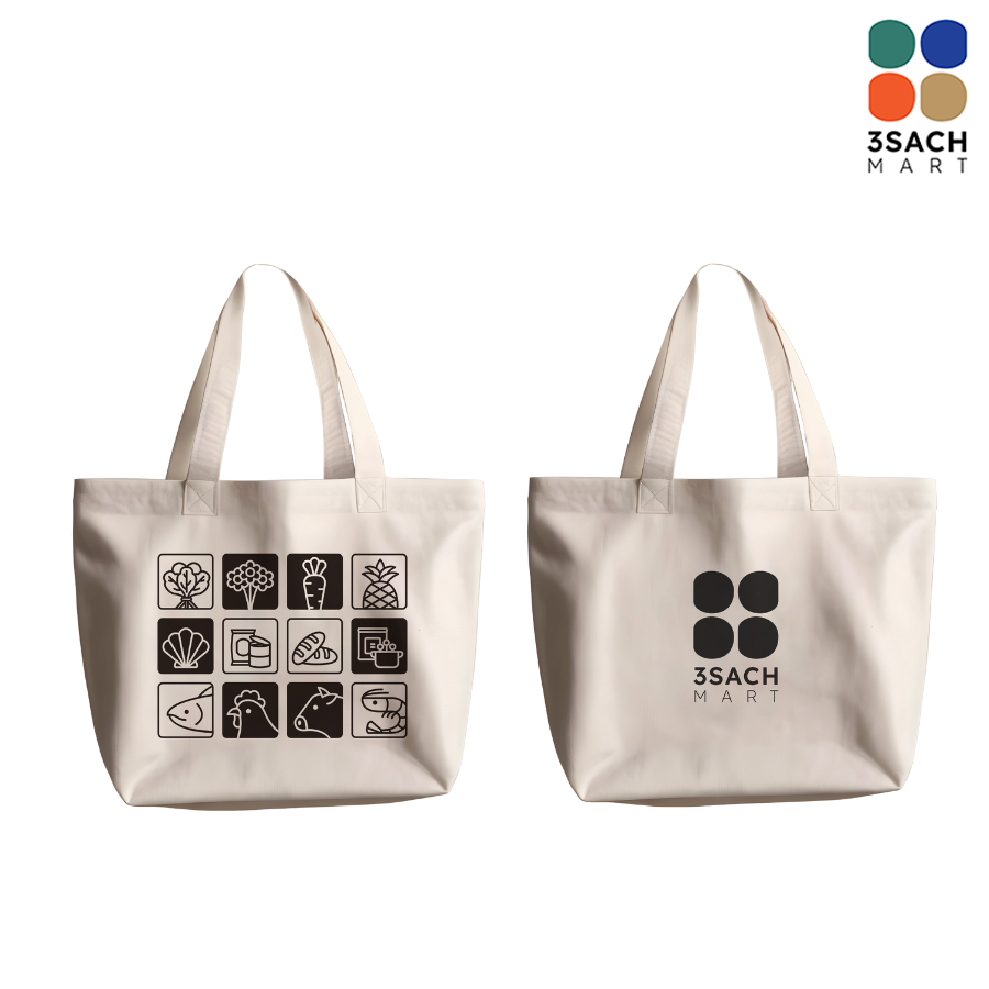  Túi Vải Canvas Form Ngang 3S 33x36x7cm (Cái) 