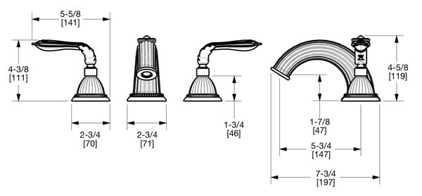  Vòi chậu rửa mặt cổ điển Edwardian bằng đồng - 0090BSN 