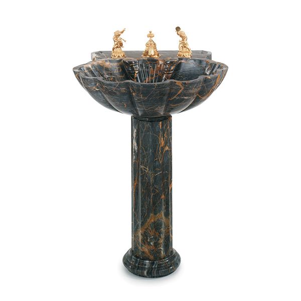  Chậu rửa mặt chân dài Shell bằng đá Marble tự nhiên - 0210PED-MARI 