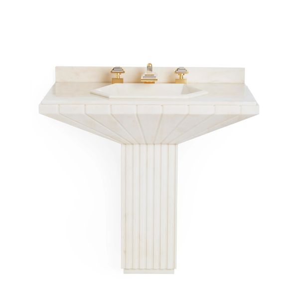  Chậu rửa mặt chân dài Modern bằng đá marble tự nhiên - 0213PED-RSAU 