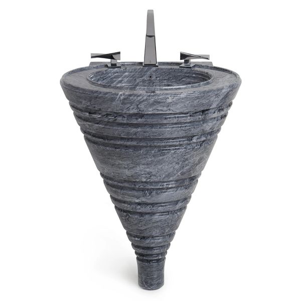  Chậu rửa mặt chân dài Conical bằng đá marble tự nhiên - 0226PED-RUVI 