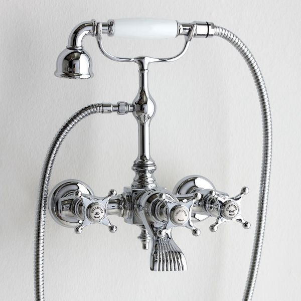  Vòi bồn tắm có sen cầm tay cổ điển gắn tường bằng đồng Villa D'Este - 030104 