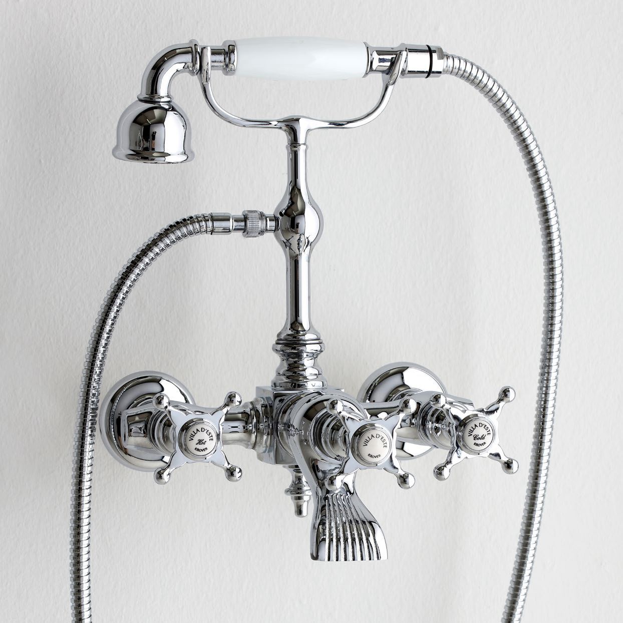  Vòi bồn tắm có sen cầm tay cổ điển gắn tường bằng đồng Villa D'Este - 030104 