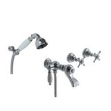  Vòi bồn tắm có sen cầm tay cổ điển gắn tường bằng đồng Villa D'Este - 030110 