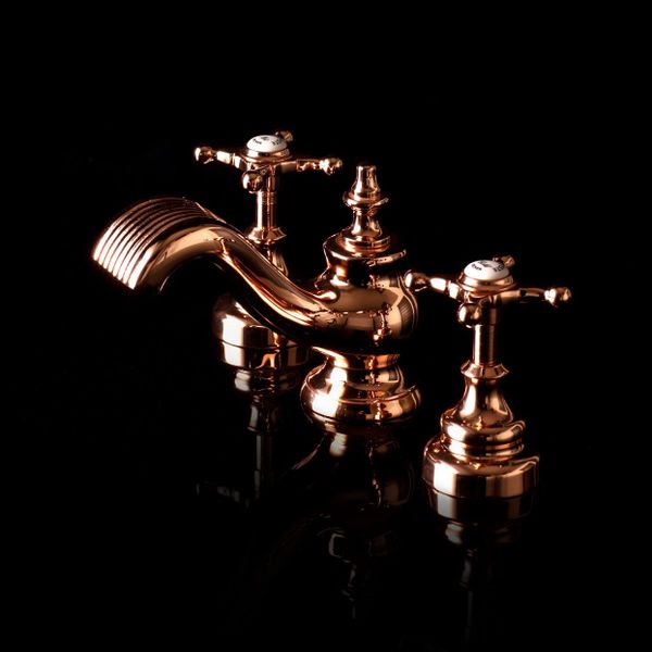  Vòi chậu lavabo cổ điển 3 lỗ bằng đồng Villa D'Este - 030201 