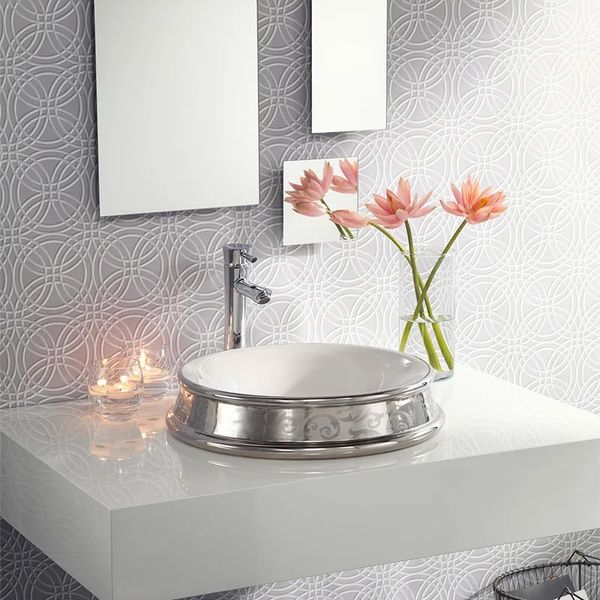  Chậu lavabo bán âm bàn Amalia Platinum Shadow - 0404PS 