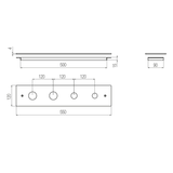  Vòi bồn tắm 4 lỗ với vòi sen cầm tay bằng đồng Minimè - B4T1 