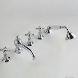  Vòi bồn tắm 5 lỗ có sen cầm tay cổ điển bằng đồng Victoria - 060108 