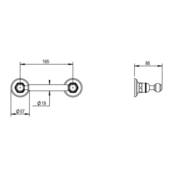  Móc treo giấy vệ sinh không nắp chụp cổ điển bằng đồng Montmartre - 07617 