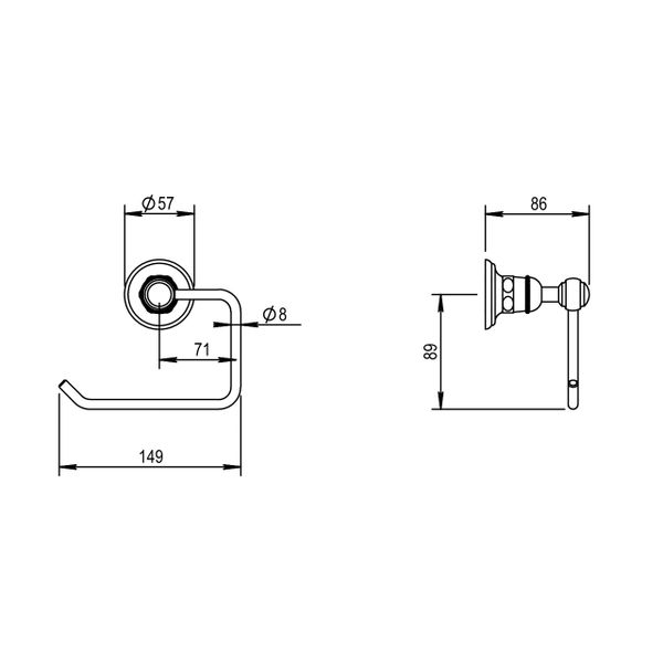  Móc treo giấy vệ sinh không nắp chụp cổ điển bằng đồng Montmartre - 07618 