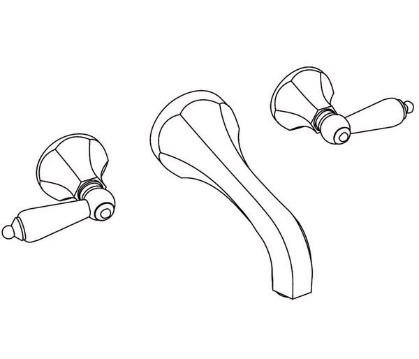  Vòi chậu rửa mặt gắn tường cổ điển Charléty Crystal bằng đồng - 1303 