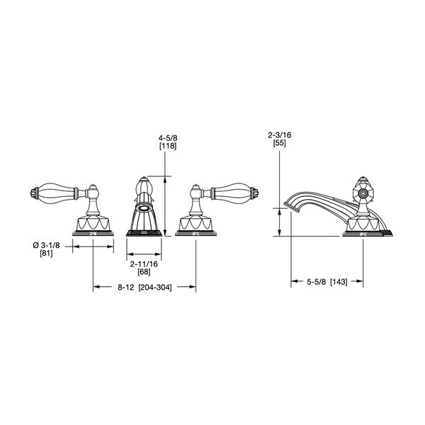  Vòi chậu lavabo cổ điển Rose Quartz SW bằng đồng - 0914BSN818-RSQU 