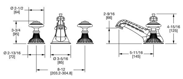  Vòi chậu rửa mặt cổ điển Louis bằng đồng - 0921BSN 