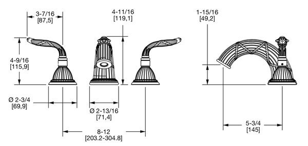  Vòi chậu rửa mặt cổ điển Louis Seize bằng đồng - 0931BSN 