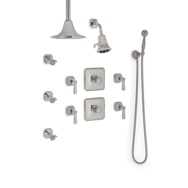  Vòi sen âm tường cổ điển điều chỉnh nhiệt độ Harrison Lever bằng đồng - SHOWER2 