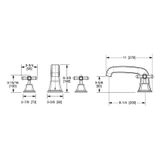  Vòi bồn tắm ba lỗ cổ điển Harrison bằng đồng - 0981DKT824S 