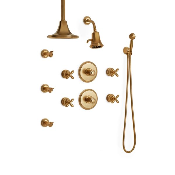  Vòi sen cổ điển điều chỉnh nhiệt độ Cross Grey Series I bằng đồng - SHOWER2 