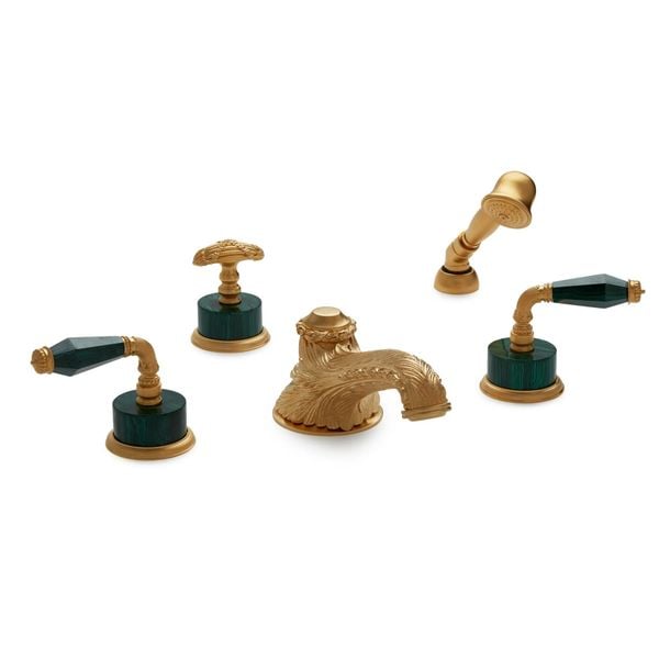  Vòi bồn tắm năm lỗ cổ điển Malachite SW bằng đồng - 1029DTS819-MALA 
