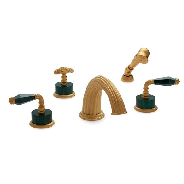  Vòi bồn tắm năm lỗ cổ điển Malachite SW bằng đồng - 1029DTS821-MALA 