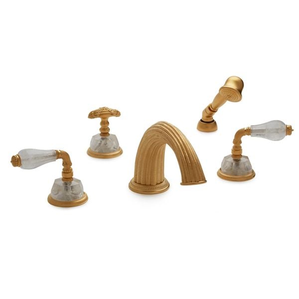  Vòi bồn tắm năm lỗ cổ điển Rock Crystal bằng đồng - 1029DTS821-RKCR 