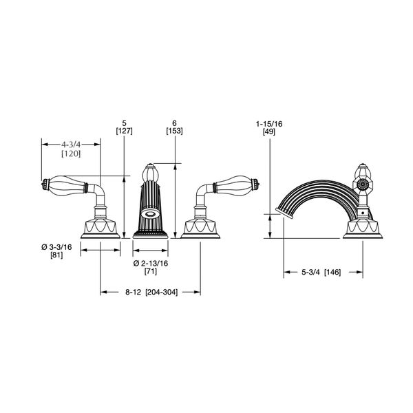  Vòi chậu lavabo cổ điển Rock Crystal bằng đồng - 1030BSN821-RKCR 