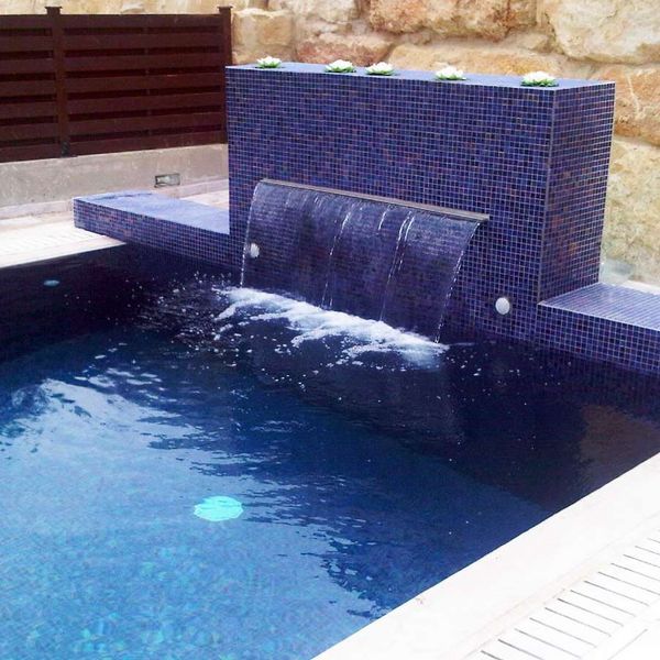  Thác nước hồ bơi âm tường ngoài trời bằng AISI 316L stainless steel (chống thời tiết đại dương) - AQA105 