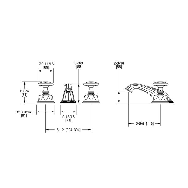  Vòi chậu lavabo cổ điển Amethyst bằng đồng - 1065BSN818-AMET 