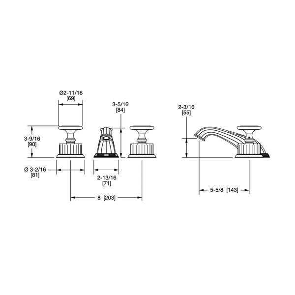  Vòi chậu lavabo cổ điển Jasper SW bằng đồng - 1065BSN818-JASP 