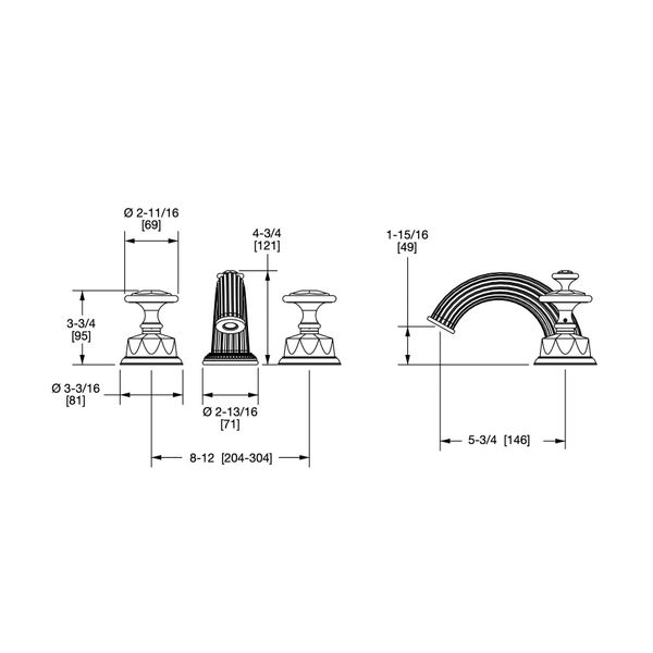  Vòi chậu lavabo cổ điển Amethyst bằng đồng - 1065BSN821-AMET 