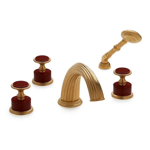  Vòi bồn tắm năm lỗ cổ điển Jasper SW bằng đồng - 1065DTS813-JASP 