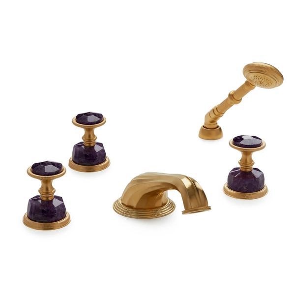  Vòi bồn tắm năm lỗ cổ điển Amethyst bằng đồng - 1065DTS818-AMET 