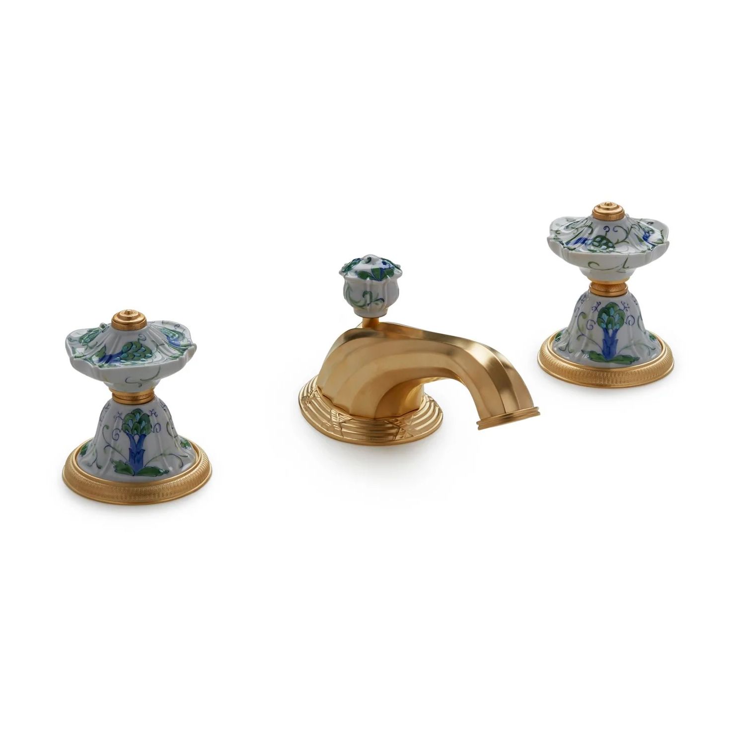  Vòi chậu lavabo cổ điển Hand Painted Ceramic bằng đồng - 1097BSN818-107A-WH 